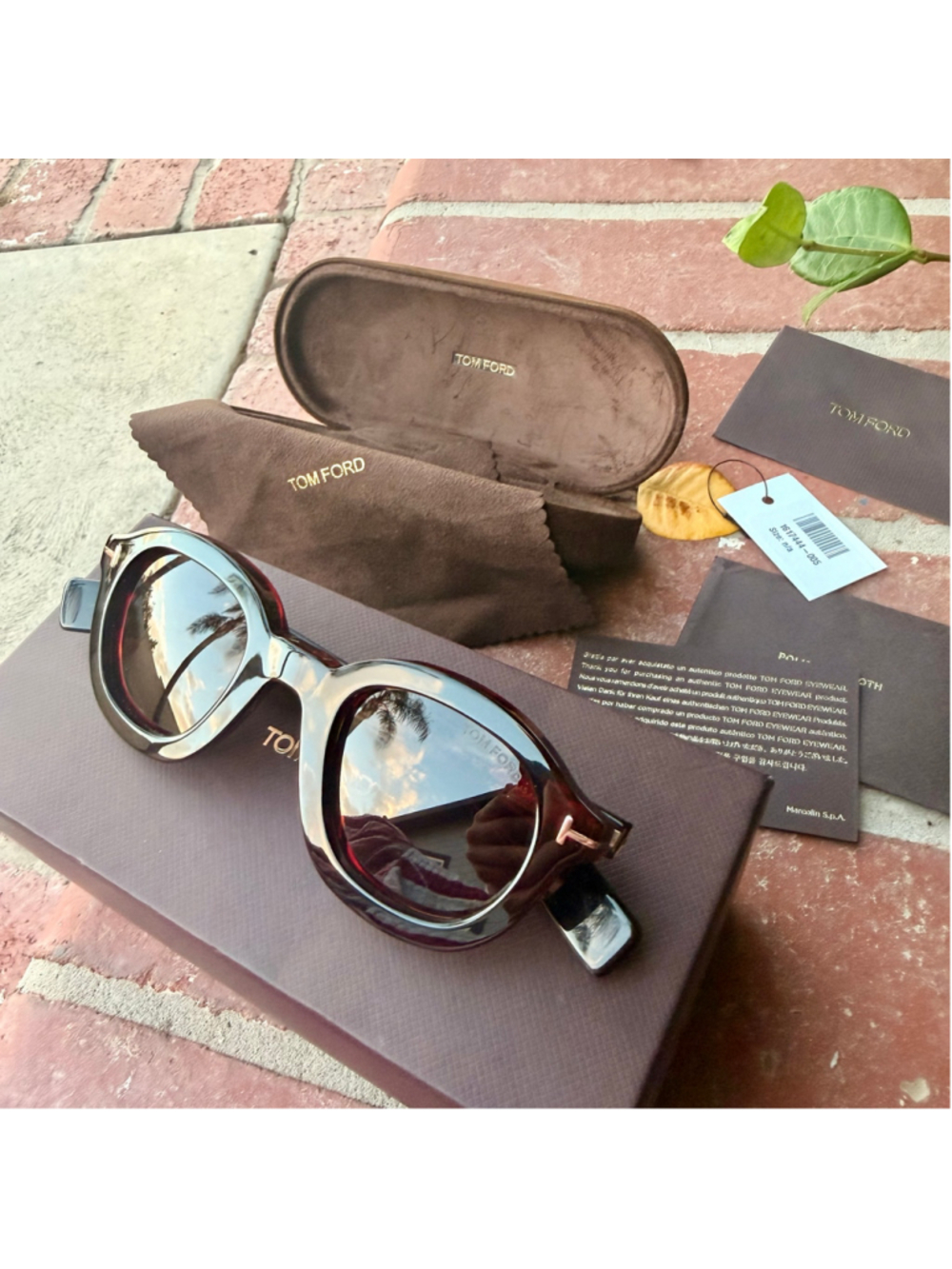 Tom Ford Raffa Sunglasses Round-Frame Tortoiseshell Acetate NWT with Case $520 - Picture 6 of 6